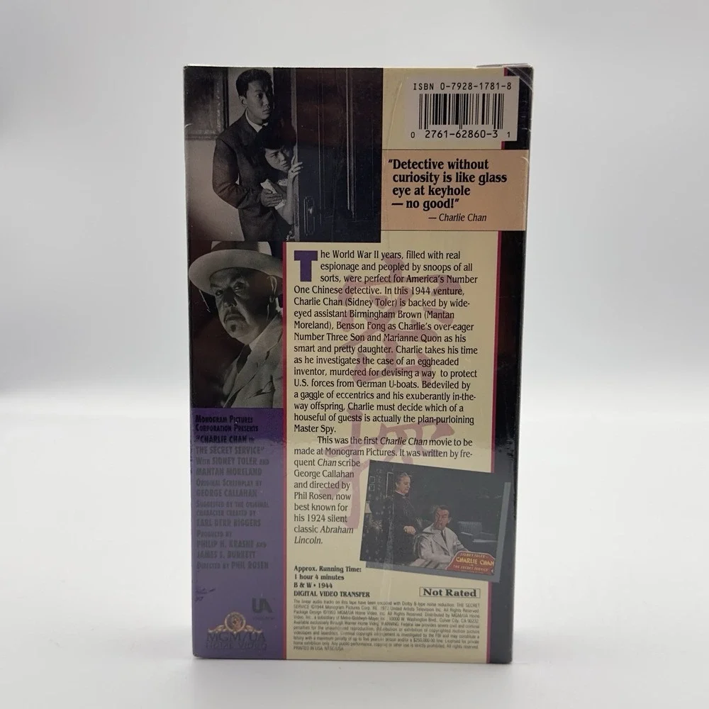 Charlie Chan‎ In The Secret Service VHS 1993 Sidney Toler as Charlie Chan SEALED